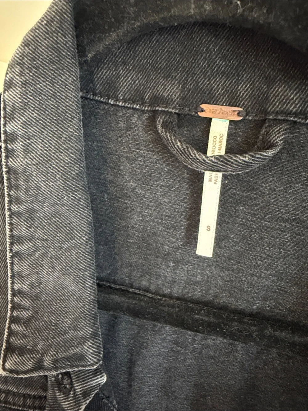 Free People Washed Black Denim Jacket - Picture 4 of 4